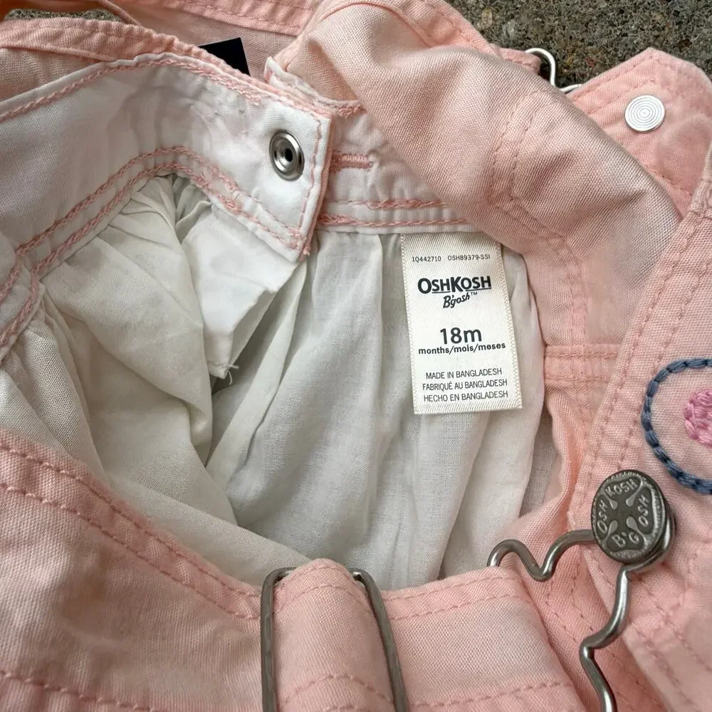OshKosh B'gosh EasterBunny Dress Pink White Sparkle Skirt w Tail 18MO NWT